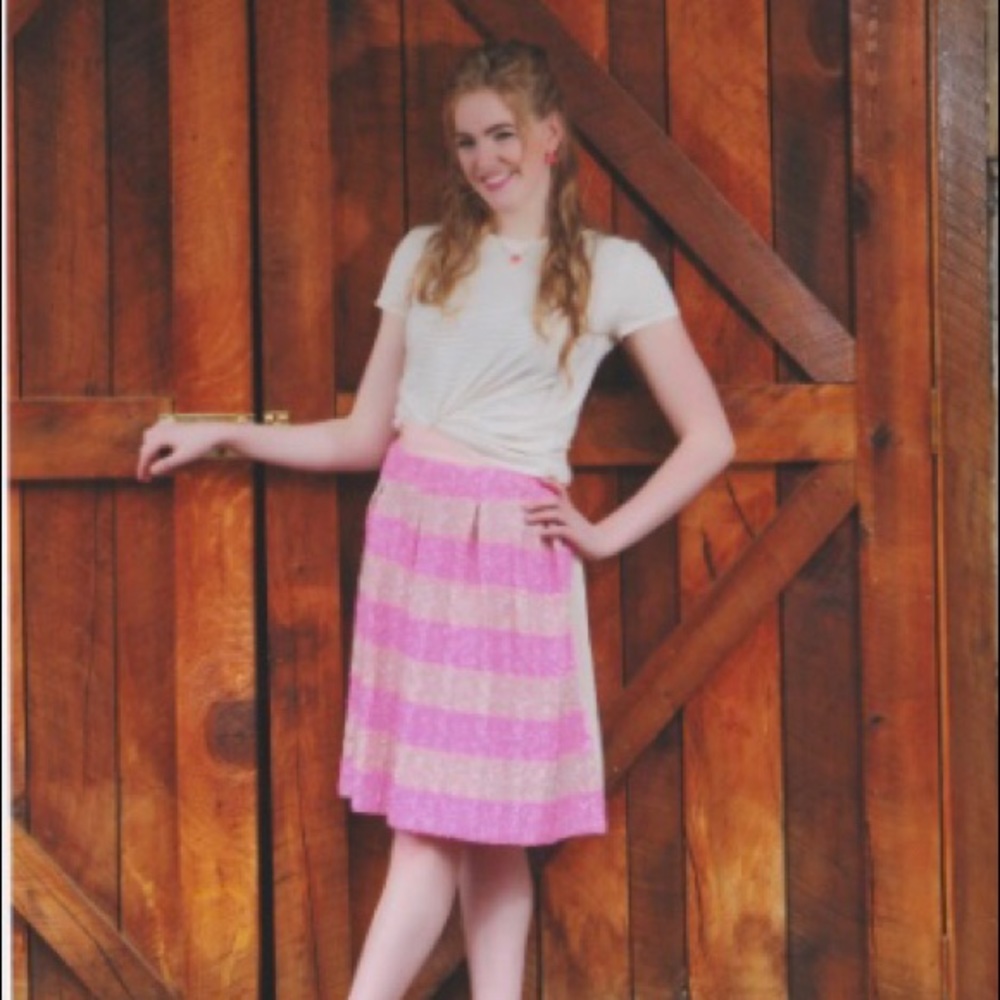 Sequin striped skirt